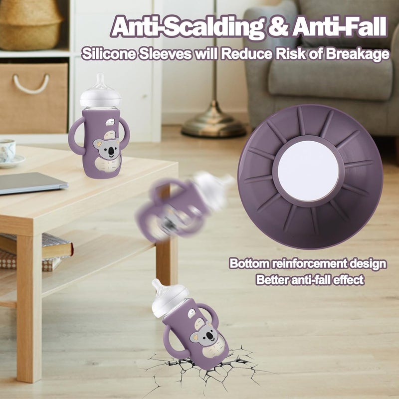 BUSOHA 3 Pack Koala Silicone Sleeves for Avent Baby Bottles - Drop Protection Baby Bottle Sleeves with Handle for Avent Natural Baby Bottles,8 Ounce - Image 2